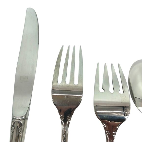 Oneida DOVER Stainless Flatware Set 5 pc Salad Dinner Fork Teaspoon Soup Spoon D - Picture 7 of 13